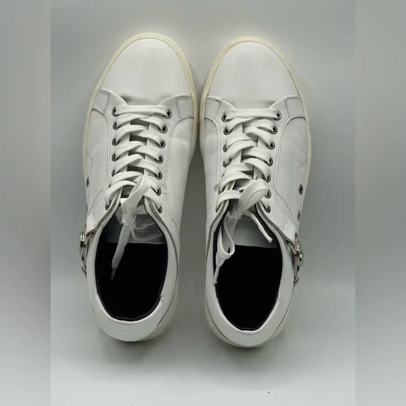 Versace Collection Medusa Strap White Leather Lace Up Sneakers Men's EUR 41 - Picture 10 of 13